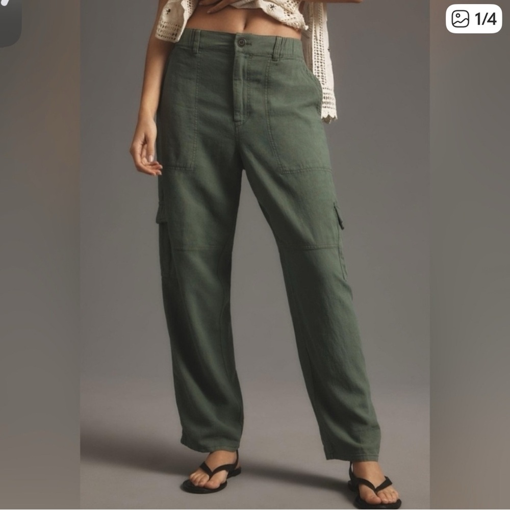 Pilcro Olive Utility Trousers